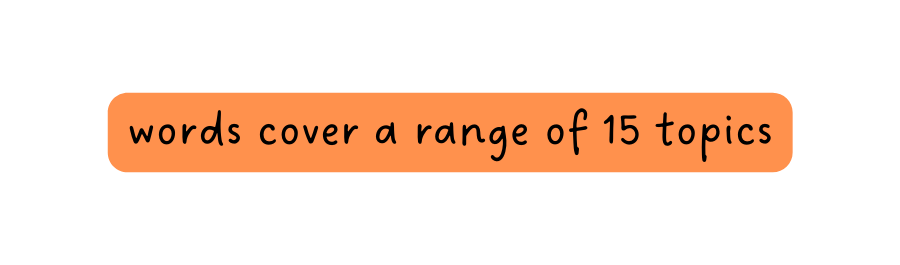 words cover a range of 15 topics